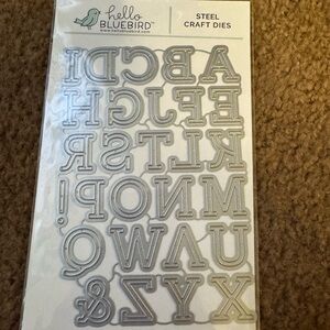 Blue Bird Silver Alphabet Steel Craft Dies